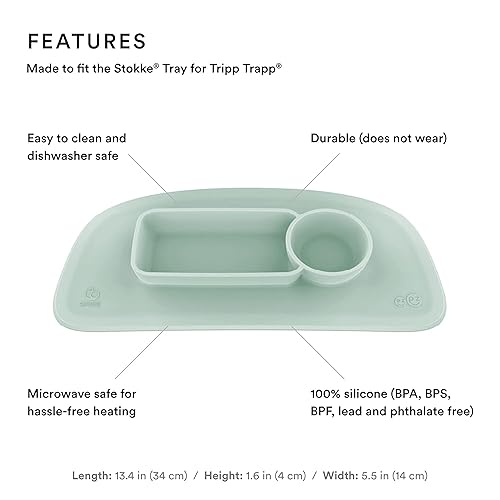 ezpz by Stokke Placemat, Soft Mint Fits Stokke Tray for Tripp
