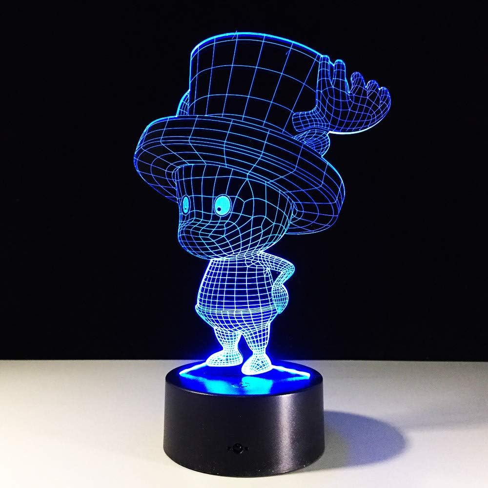 3D Night Light ONE Piece Ship Boat Tony Chopper Luffy 3D LED Light Table Lamp RGB 7 Color Changing Night Lights Touch/Remote Control [Energy Class A++]