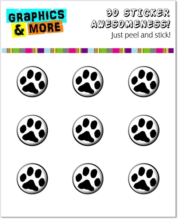 Graphics and More Paw Print - Black White Home Button Stickers Fits Apple iPhone 4/4S/5/5C/5S, iPad, iPod Touch - Non-Retail Packaging - Clear
