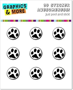 Graphics and More Paw Print - Black White Home Button Stickers Fits Apple iPhone 4/4S/5/5C/5S, iPad, iPod Touch - Non-Retail Packaging - Clear