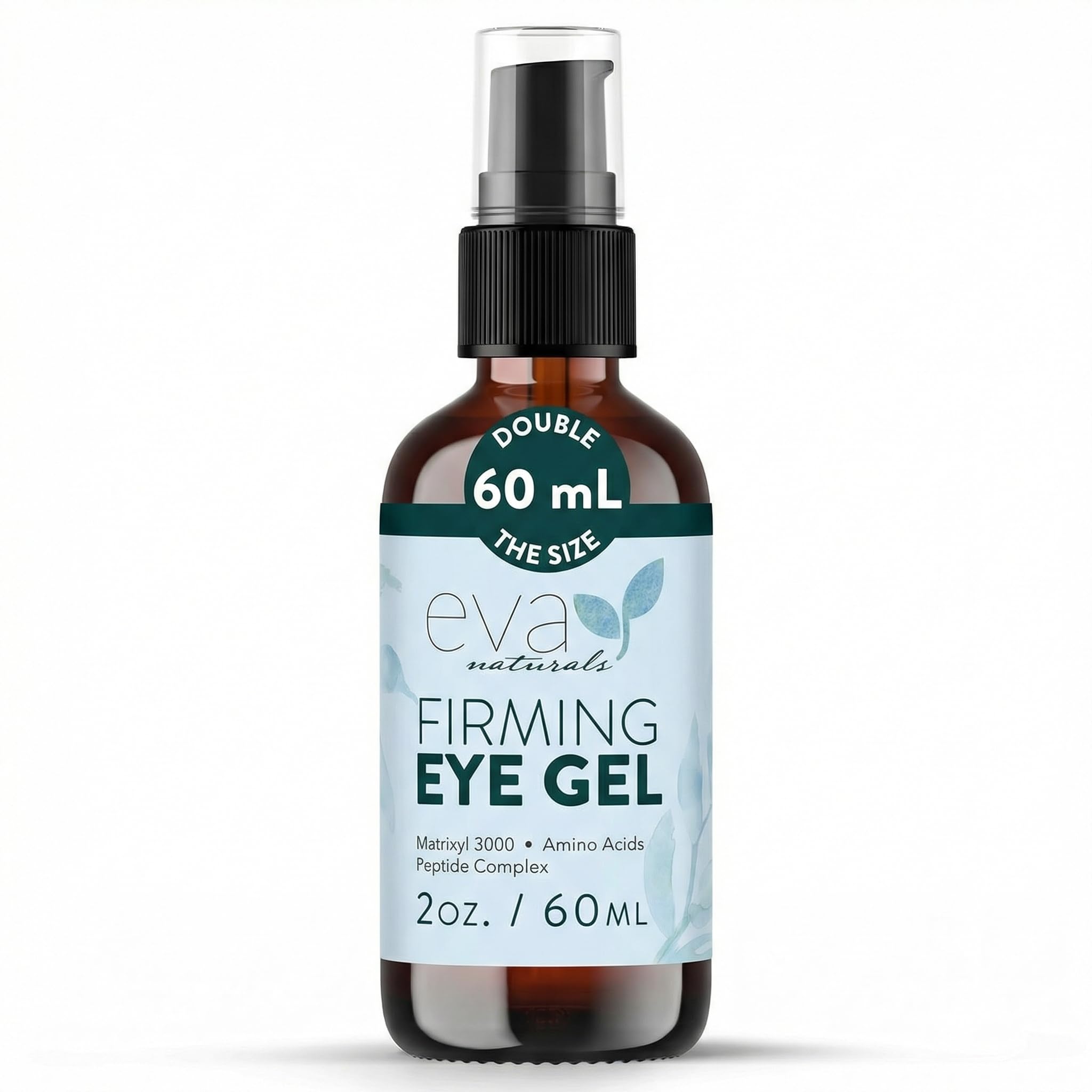 Eva Naturals Eye Gel – Anti-Aging Treatment for Dark Circles, Puffiness, Under Eye Bags & Wrinkles – Hydrating Peptide & Hyaluronic Acid Formula for Firming, Smoothing & Revitalized Skin (60 mL)