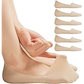 Murmorers No Show Socks for Women, Non Slip Nylon Thin Footies Invisible Silky Low Liner Socks for Loafers Flats 6 Pairs