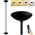 Bricosmocon Stepless Dimmable Floor Lamp,30W 3000LM Super Bright LED Torchiere Floor Lamps with Remote & Touch Control,71 in Tall Modern Standing Lamp for Living Room Bedroom Office,2700k-6500k,Black
