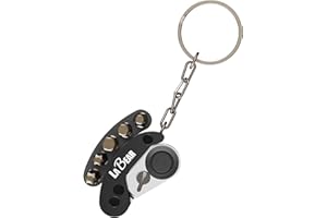 LABEAR- BLACK Mini Folding Ratchet Wrench Set – Compact EDC Multitool with 72-Tooth Reversible Ratchet, 5 Screwdriver Bits, Keychain Design – Ideal for Home, Automotive, and Outdoor Repairs