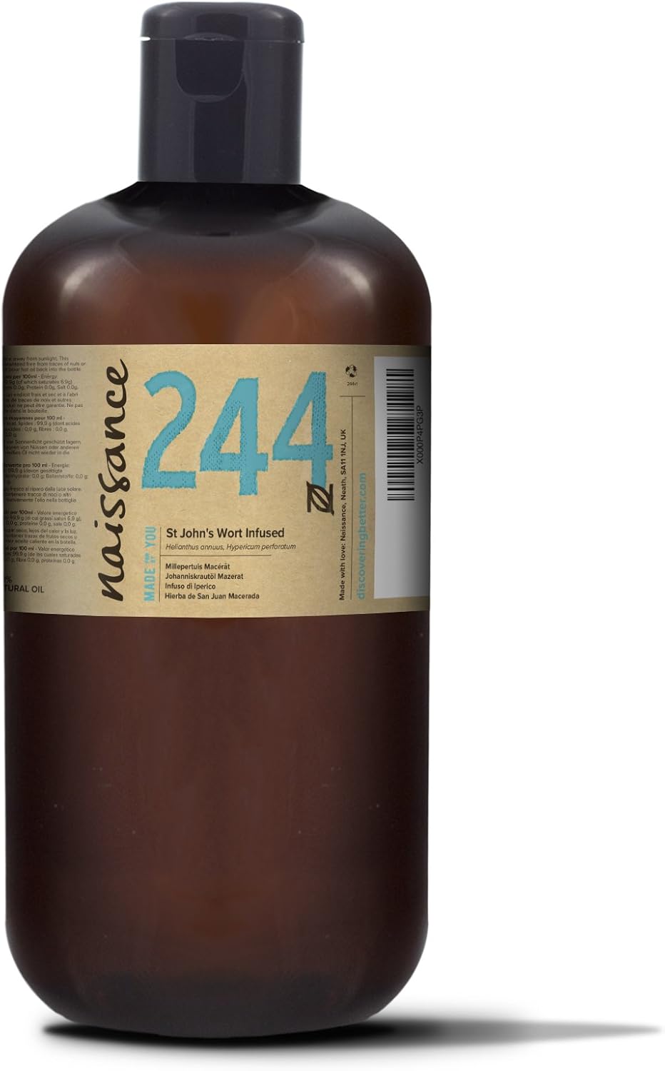 Naissance St John's Wort Oil (No. 244), 900ml, Pure, Natural, Infused in Sunflower Oil