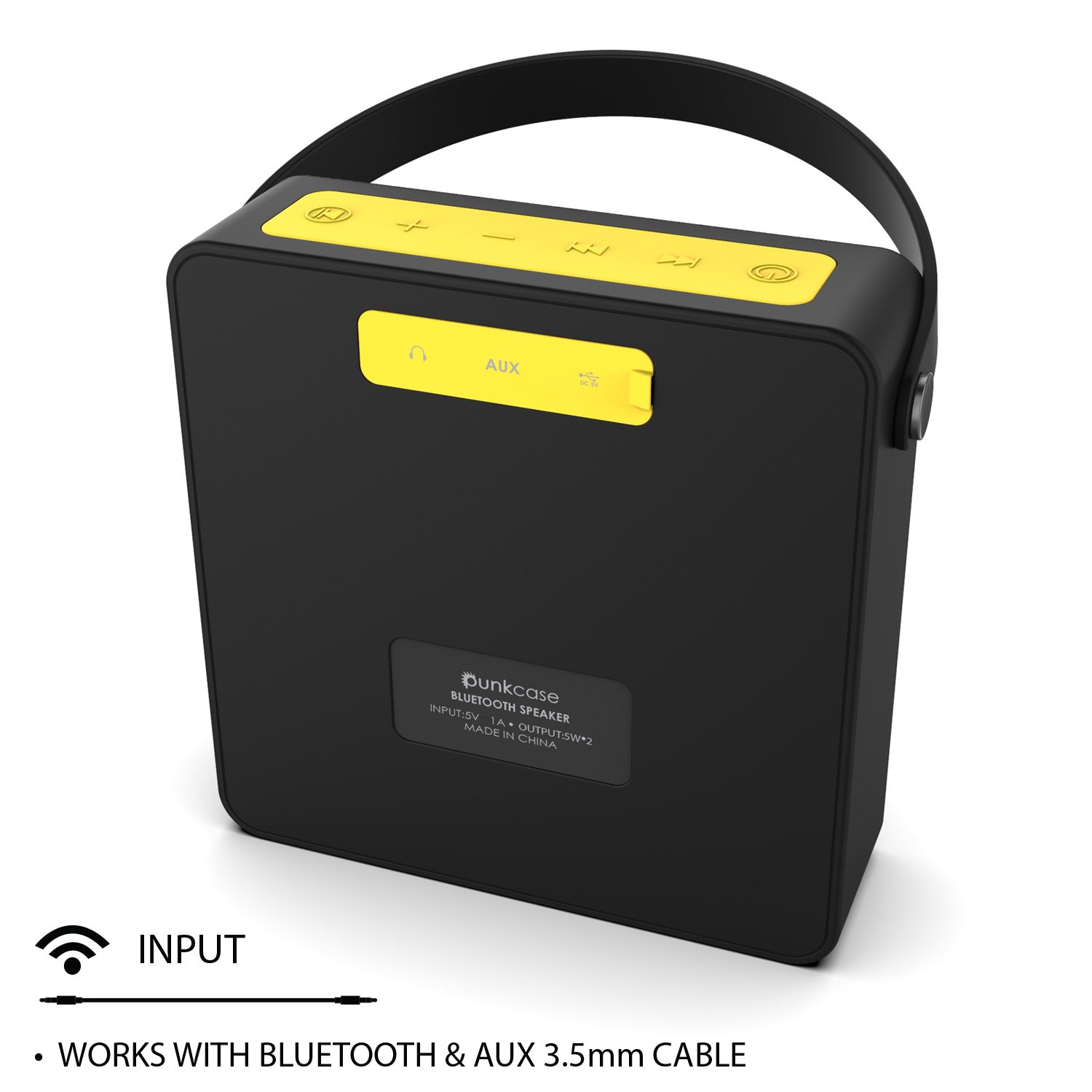 PUNKBOX Portable Wireless Bluetooth Speaker, Loud & Powerful Dual HD Speakers W/ Enhanced Bass, AUX Input, Rechargeable Hands Free Speakerphone W/ Noise Cancellation Mic for iPhone/Android [black]