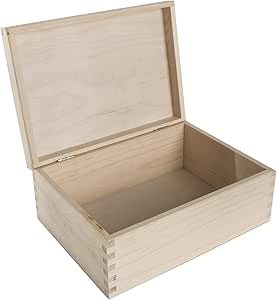 Caja rectangular de madera con tapa | 19,5 x 14 x 8 cm | Pino ...