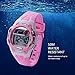 Hiwatch Kids Digital Watches Waterproof Led Sport Watches with Alarm for Boys and Girls, Pink