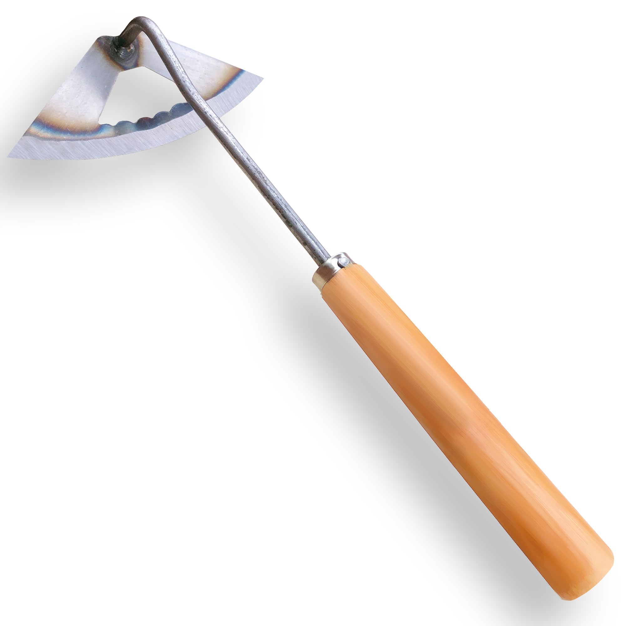 SHANFEEK Hoe Gardening Tools Hollow Hoe for Weeding 14-Inch Weed Removal Tool for Yard With Solid Wood Handle(Yellow)