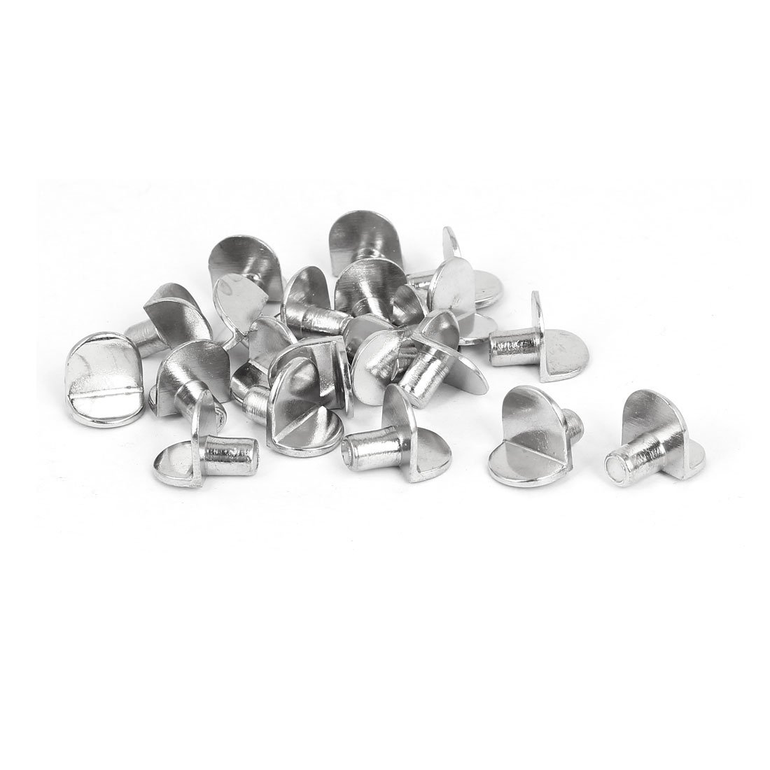 sourcingmap 5mm x 6mm Pin Metal Bracket Style Shelf Support Pegs Silver Tone 20 Pcs