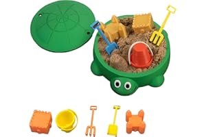 GENERIC Mini Turtle Sandbox with Lid for Desk, Mini Zen Garden Kit, Stress Relief Novelty Toy for Adults and Kids, Desktop Decor Accessory for Home and Office (Green)