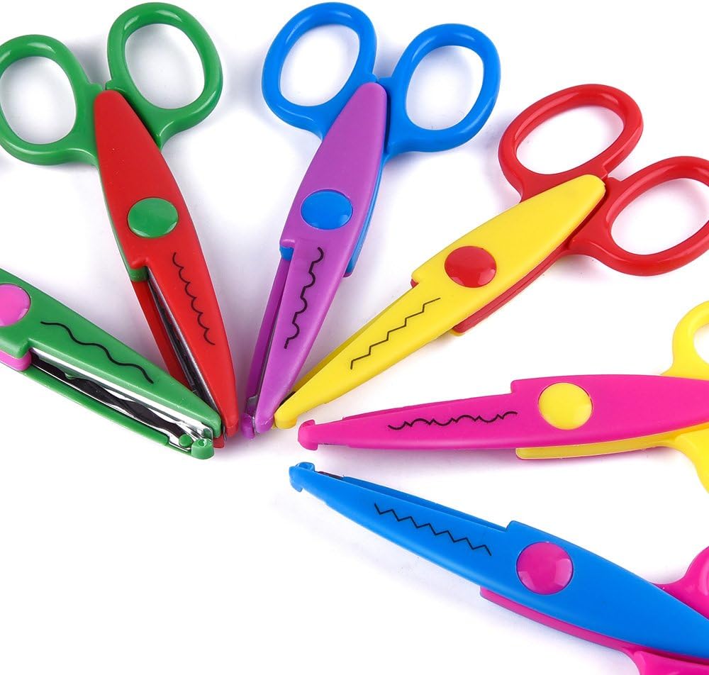 KUUQA 6 Pcs Kids Safety Scissors Art Craft Scissors Set for Kids and Students Paper Construction Supplies - Image 3