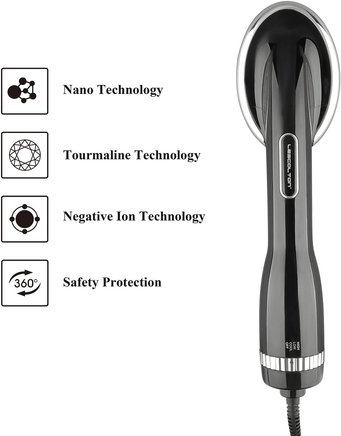 glatteisen burste warmluftburste glattburste ionen haartrockner fur trockenes nasses haare
