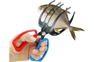 AIIONP 3 Claw Fish Gripper, Fishing Pliers Gripper, Metal Fish Control Clamp Claw Tong Grip Tackle Tool, Three Teeth Fishing Pliers Control Forceps Fishing Accessories