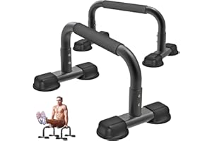 Dolibest Push Up Bar, 12'' High Parallettes Bars with Wooden Handles, Stable and Comfortable Calisthenics Equipment, Suitable