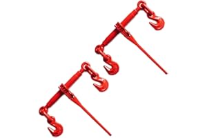 AYMMIC 3/8"-1/2" Chain Load Binder, Chain Binders Have Working Load Limit of 9,200Lbs, Tie Down Heavy Loads to A Truck or Flatbed Trailer, Towing Cargo for Most Industrial Applications, Red(2 Pcs)