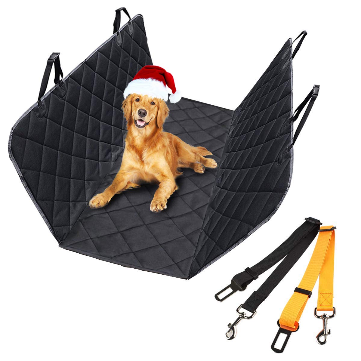 Auto Hundedecke, Morpilot Hunde Autoschondecke mit Wasserfestes, Hochwertiges Material Auto Hundedecke Kofferraumschutz Anti-Rutsch-Universales Design für alle Autos, Lastkraftwagen & SUV schwarz(147cm x 137cm)