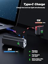 Glangeh Upgraded Bike Lights Front Back 1000 Lumen 7 LEDs IP65 USB view 6