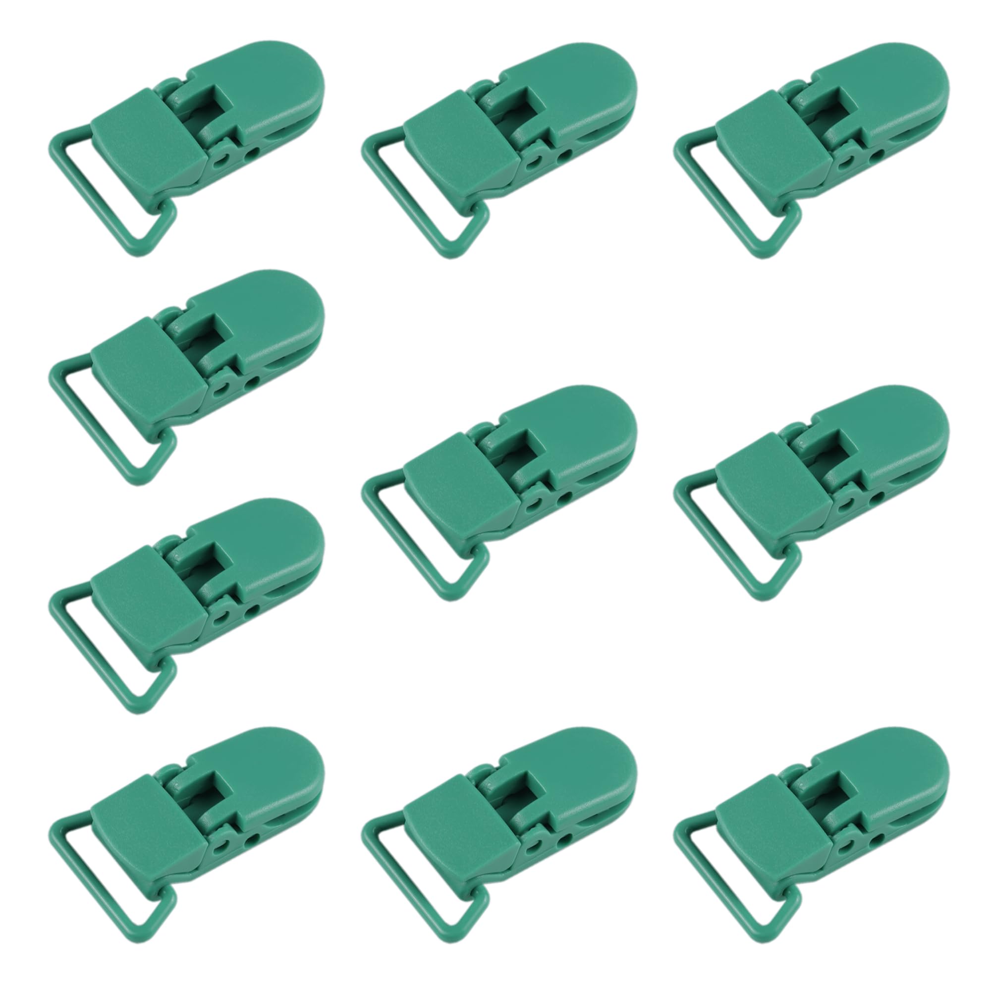 Photo 1 of 10-Pack Pacifier Clip Replacement Ends - BPA-Free Plastic Fasteners for DIY Baby Crafts, Sewing Bibs & Blankets Straps (3/4 Inch, Emerald Green)