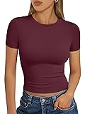 Trendy Queen Womens Basic T Shirts Summer Tops 2025