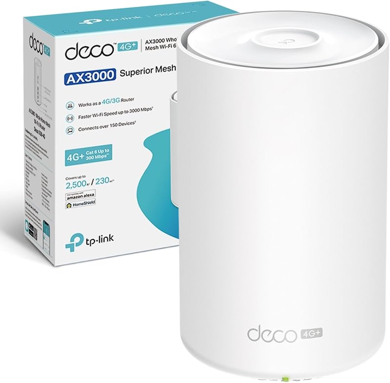 TP-Link Deco X50 4G AX3000 Mesh WiFi 6 Add-on Unit Works with Alexa