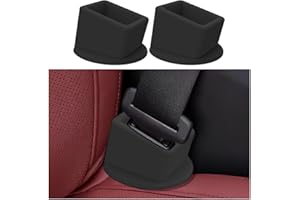 HZEL Car Seat Belt Buckle Holder, 2PCS Silicone Easy Access Vehicle Seatbelt Booster, Automotive Safetybelt Fixer Accessories to Make Buckling Upright Positioning, Universal for Most Cars (Black)