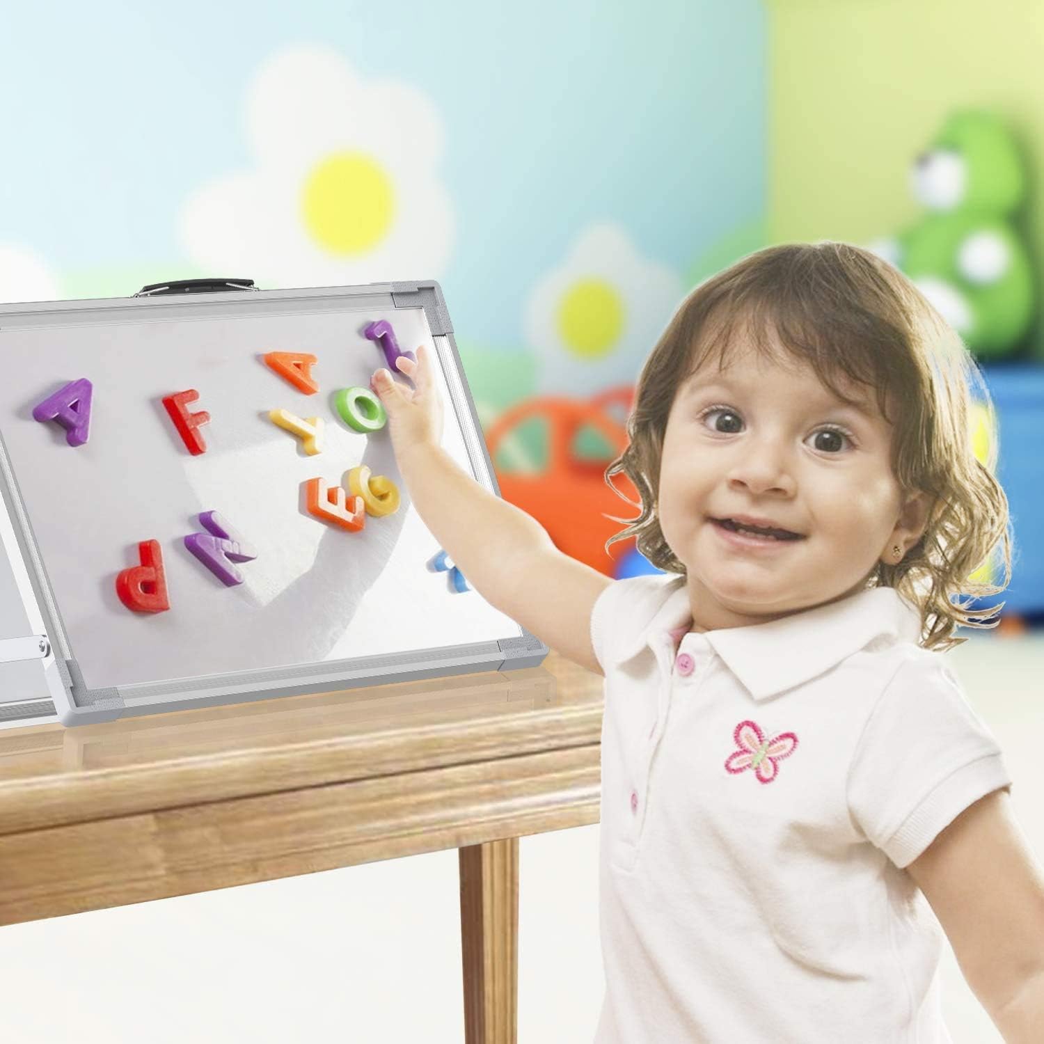 Small Whiteboard Dry Erase Boards, Portable White Board Double Sided Magnetic Board Stand, Foldable Desktop White Boards for Kids Students Teacher for School Home Kitchen Office 12x16 Inch : Office Products