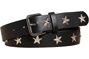 1pc Men's Black Y2K Punk Rivet Star Buckle Casual Jeans Belt, Versatile Accessory For Daily Wear