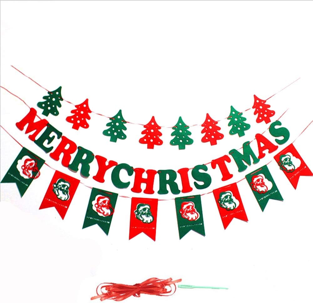 Amaoma Merry Christmas Banner Garland Christmas Banners Flags Christmas