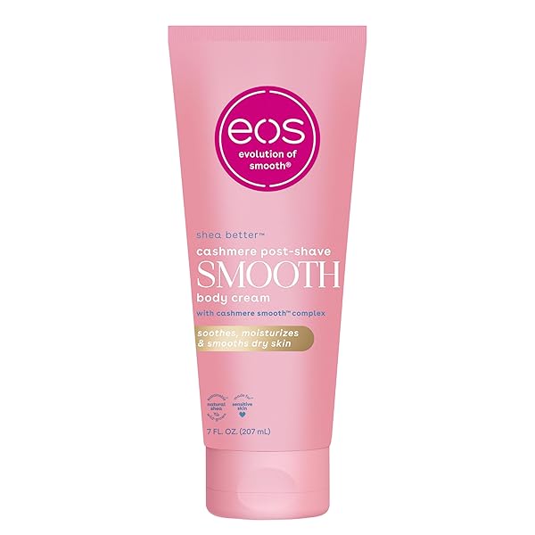 EOS CASHMERE SKIN COLLECTION POST-SHAVE SMOOTH BODY CREAM- VANILLA CASHMERE, 72-HOUR HYDRATION, NOURISHING, BODY CARE, SHEA BUTTER, 7 FL OZ