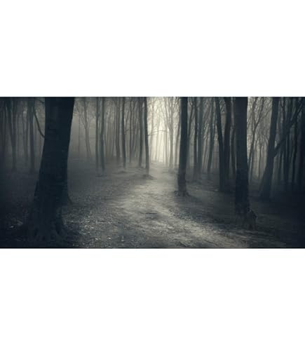 BELECO 12x10ft Fabric Dark Misty Woods Halloween Scary Forest - View #10