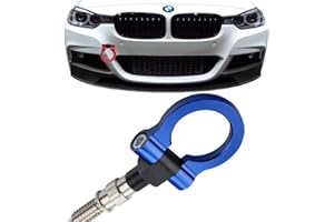 JGR Track Racing Style Tow Hook Towing Eye CNC Aluminum Screw On Car Accessories Front Rear Bumper Compatible with BMW 3 Series 318 320 323 325 328 330 335 316 340 F30 F31 F34 GT 2012+Blue