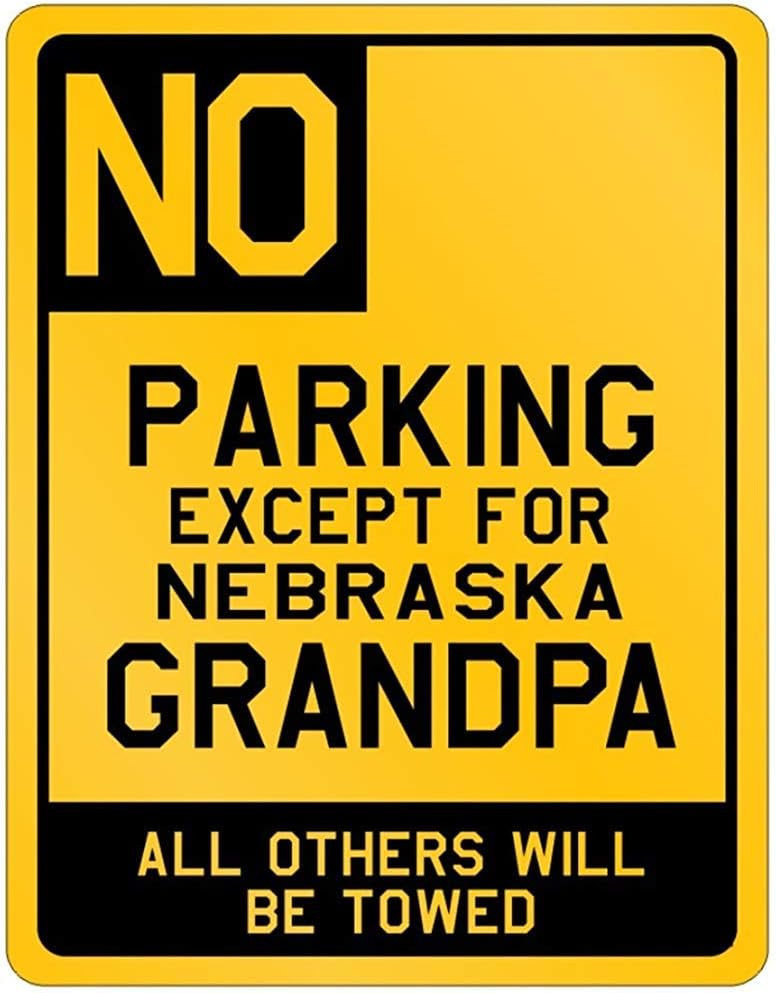 Fhdang Decor Parking Nebraska Grandpa Usa States Parking Metal Sign Aluminium Signs,6x9 Inches
