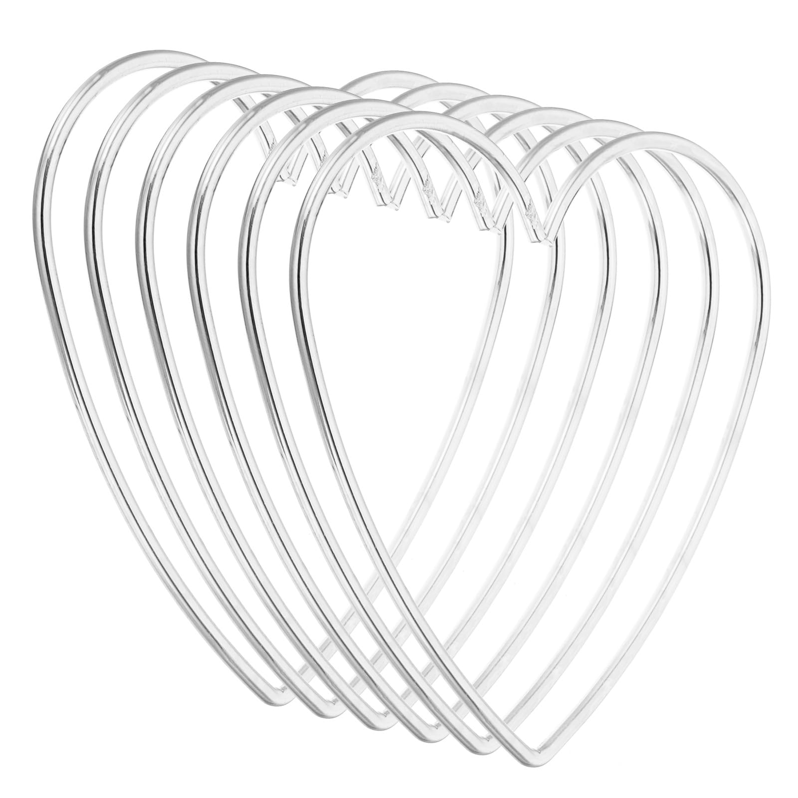 PATIKIL 4inch Dream Catcher Rings, 6 Pcs Metal Heart Shape Macrame Wreath Floral Ring Hoop for Home DIY Craft Wedding Wall Hanging Decorations, White Silver — image 1