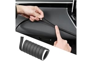 BESULEN 9.84FT(3M) Automobile Interior Trim Strip Leather Decorative Line, Car Interior DIY Flexible Gap Moulding Trim Sticker Door Air Outlet Dashboard Strips, for Vehicles SUV Truck RV (Black)