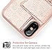 ZVEdeng iPhone X Wallet Case with Card Holder, iPhone X Rotational Case Leather Wallet Phone Case Slim Magnetic Flip Case Protective Cover for Apple iPhone X/XS (5.8inch)-Rose Gold