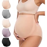 Summer Mae Maternity Underwear Viscose Derived from Bamboo, High Waist Soft Breathable Seamless Pregnancy Panties Over Bump