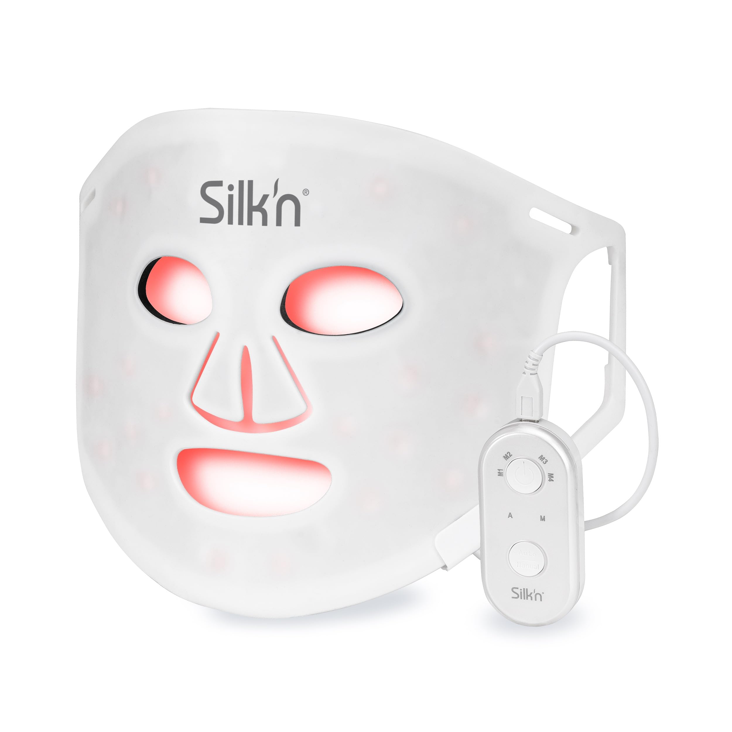 Silk'n LED Face Mask 100 LEDs - Facial Red Light Therapy Beauty Device for Anti Ageing, Wrinkles, Acne and Dry Skin - Improves Blood Circulation and Skin Texture - 4 LED Colours