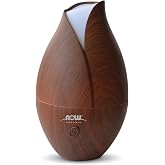 NOW Foods Essential Oils, Ultrasonic Faux Wood Aromatherapy Oil Diffuser, Contemporary Design, Extremely Quiet Heat Free, Color Changing LED Diffuser