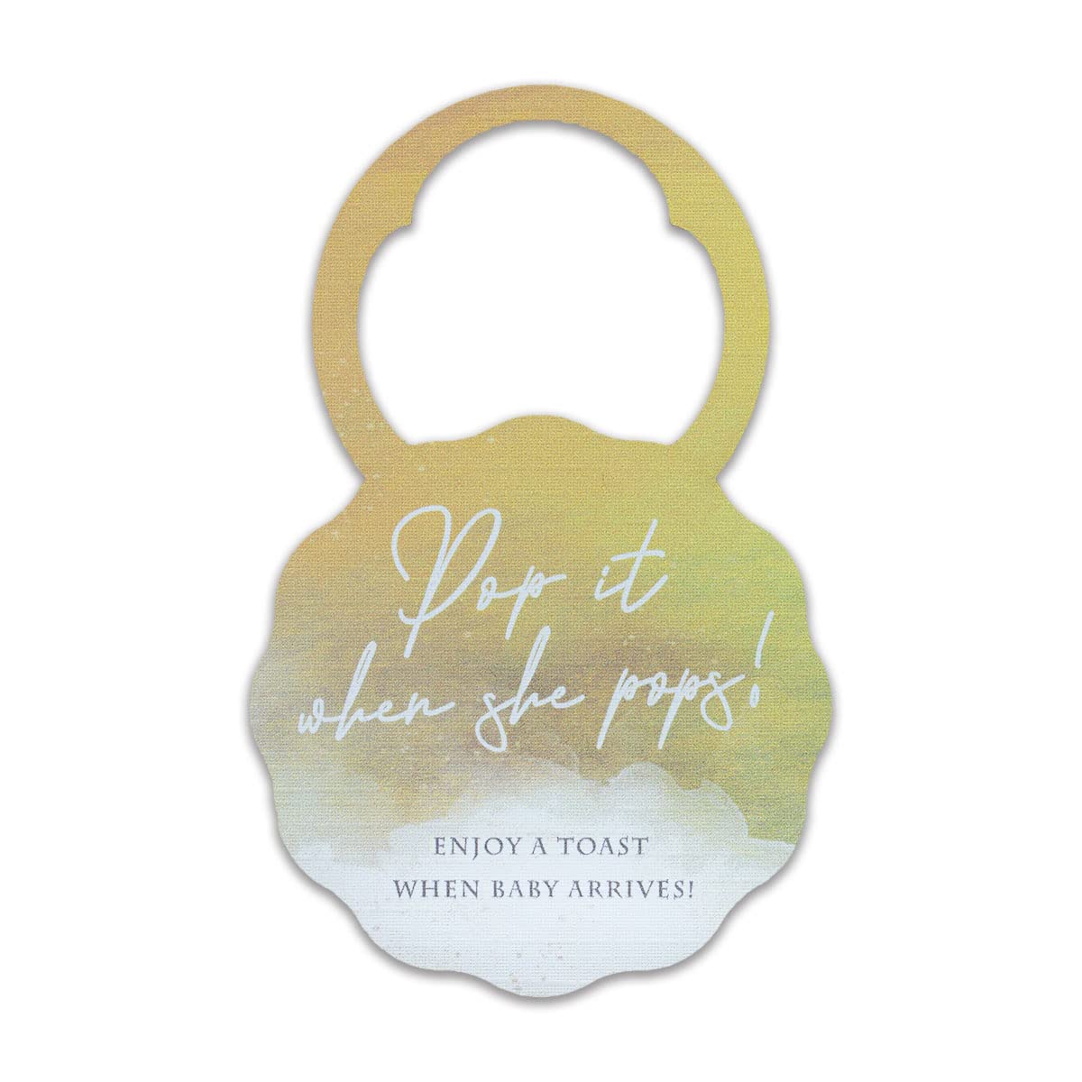 Summer-Ray 50pcs Pop it When She Pops Mini Champagne Baby Shower Tags Wine Bottle Tags in Watercolour Design (Golden Autumn)