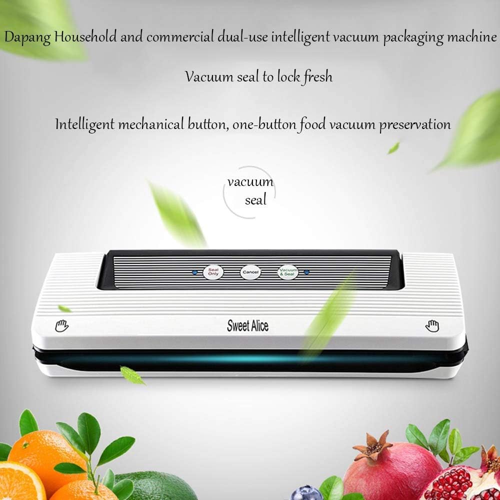 WZB Vacuum Sealer Machine Food Foodsaver, Dry/Wet Moist, One-Touch Automatic Hands-free, Doubel-Mode Vacuum Packing Machine with Vacuum bag 28x300CM (220-240V)