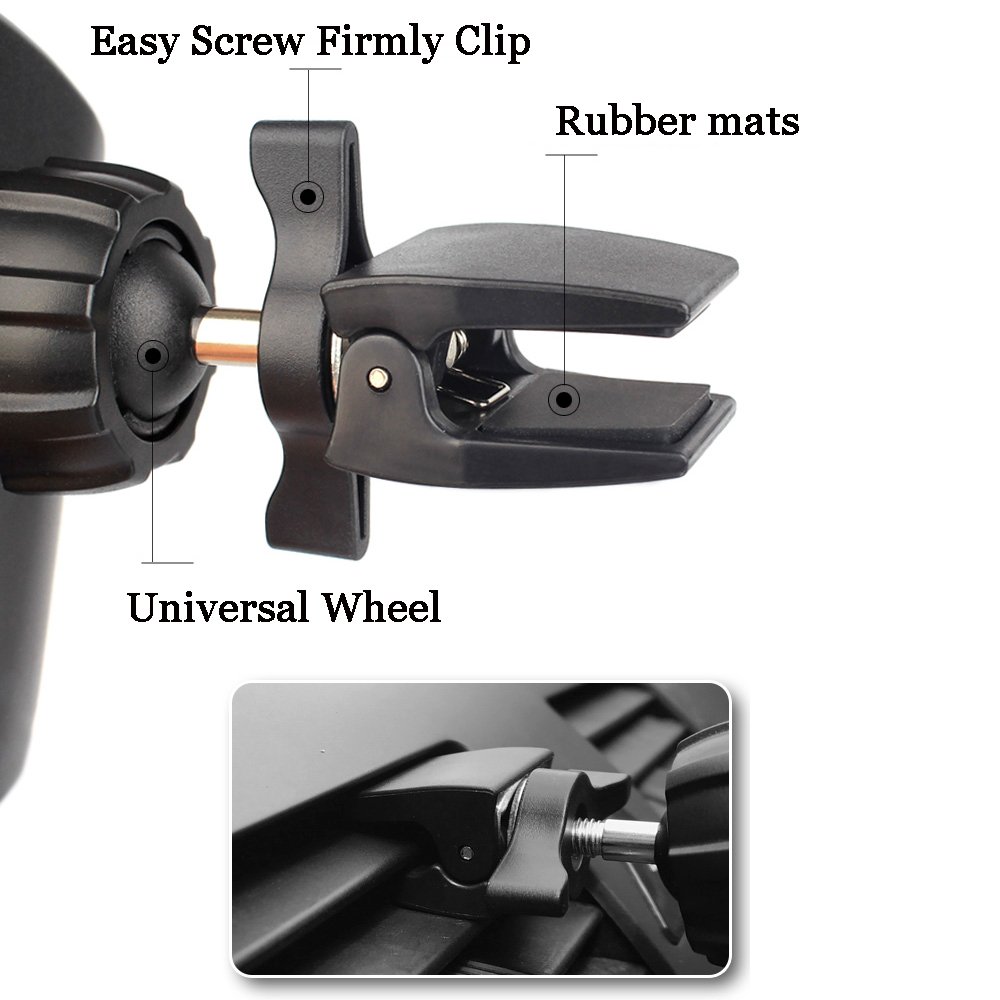 Universal Gravity Car Phone Mount 360 Degree Rotation Car Air Vent Phone Holder One-Handed Performance for iphone 7/7plus 6 6s, Samsung Galaxy S7 S6 & Other Smartphone