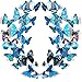 Somotersea 24PCS 3D Butterfly Wall Decals Removable Refrigerator Magnets Stickers Decor for Kids Room Decoration Home and Bedroom Art Mural Blue