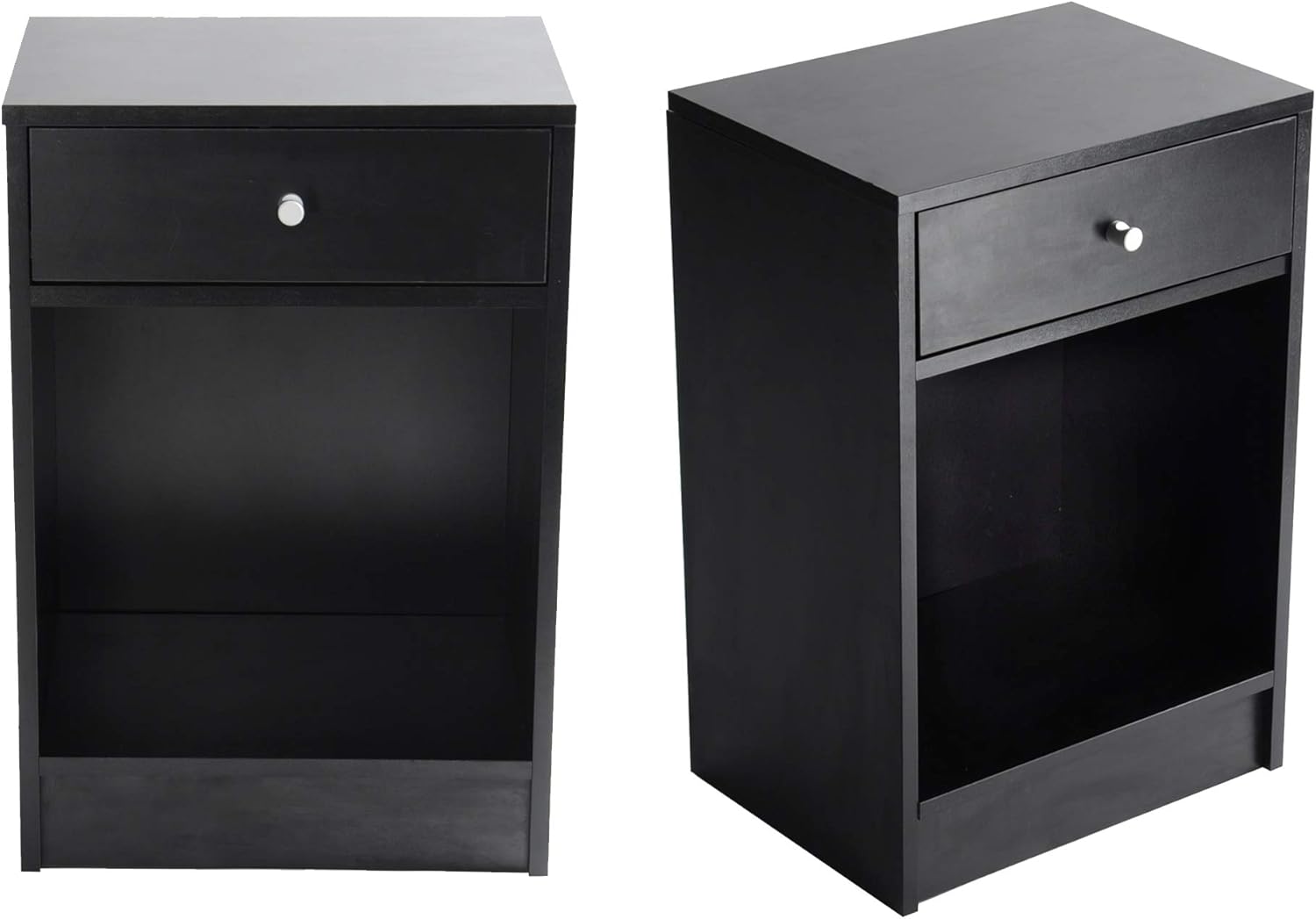 Amazon Com Lucky Tree Small Nightstands Set Of 2 Black Accent Table Sofa Side Table With Drawers Modern Style 16 Inch Kitchen Dining