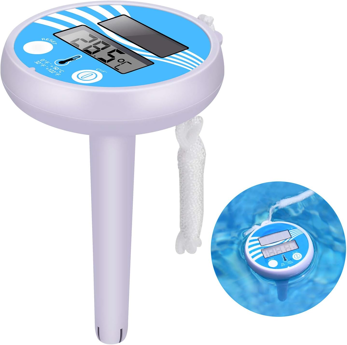 Thermomètre De Piscine Flottant, Thermomètre à Eau Avec Cordon Et Petit