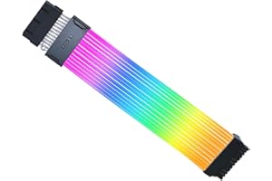 Lian Li Strimer PW24-1W-T, Wireless RGB Power Extension Cable, 24-Pin ATX, 2.4GHz Control