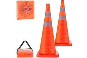 Traffic Collapsible Cones 28 inch for Parking Lot,Driveway Road Traffic Control Construction with Reflective Collars Multi Pu