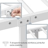 Yaheetech 4ft6 Double Metal Bed Frame with Headboard Footboard White view 6