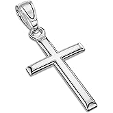 ZENLUNANO Exquisite Cross Necklace for Men and Women, Silver/Gold/Black Cross Chain with Top-grade 316L Stainless Steel Cross Pendant, 18-24 Inch Box/Byzantine Chains