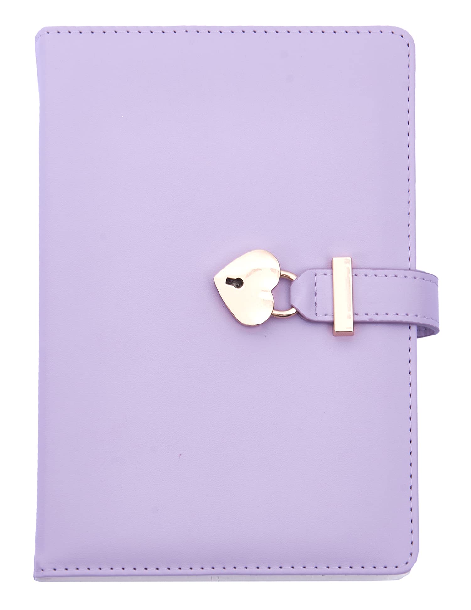 NectaRoy A5 Cute Lockable Journal with Heart-Shaped Lock & Key, Secret Notebook Travel Diary, PU Leather Writing Notepad, Padlock Personal Sketchbook Birthday Gift, 220x150mm